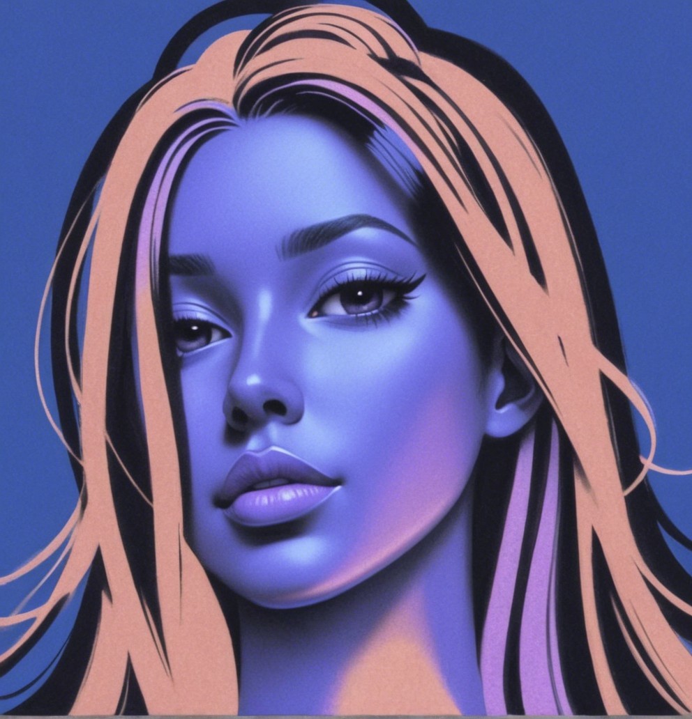 Stylized Portrait of a Woman with Ethereal Features