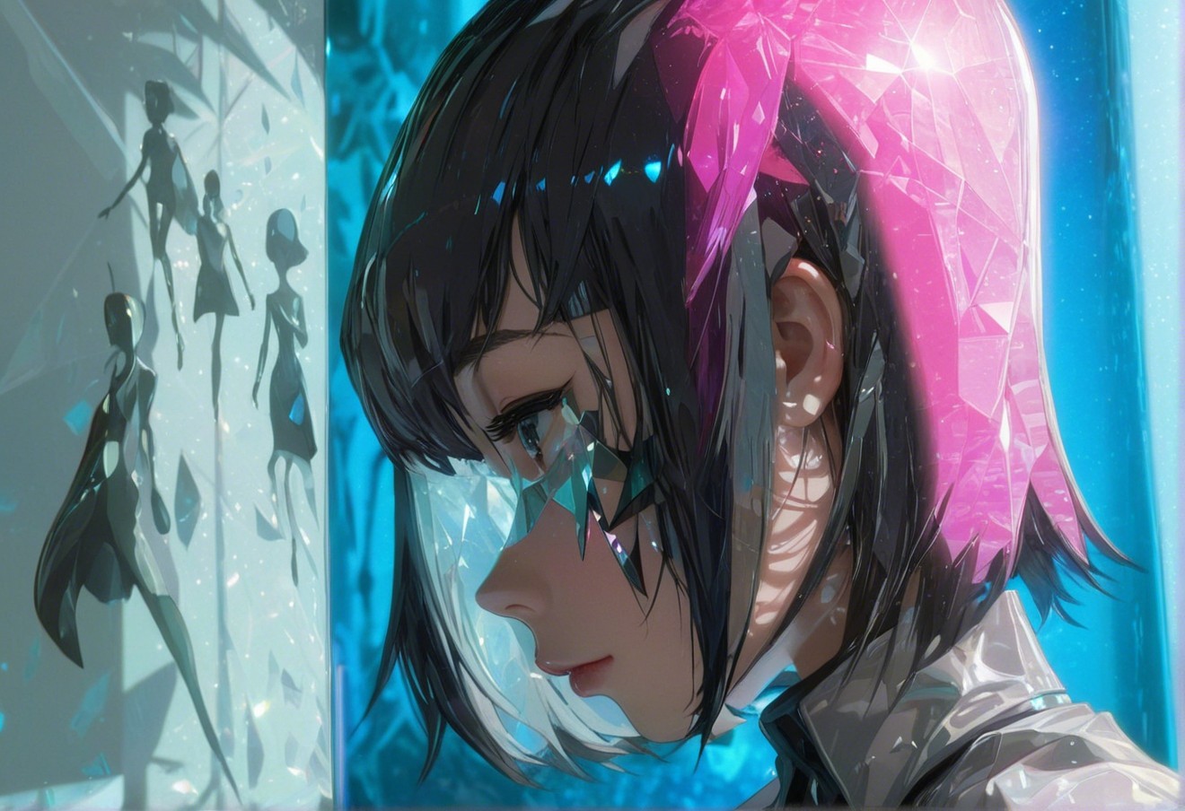 Anime Artwork of Young Woman with Unique Features