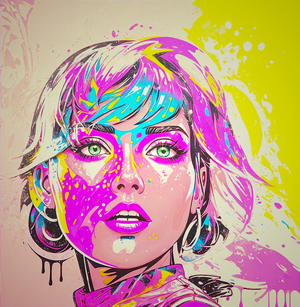 Vibrant Portrait of a Young Woman with Colorful Makeup