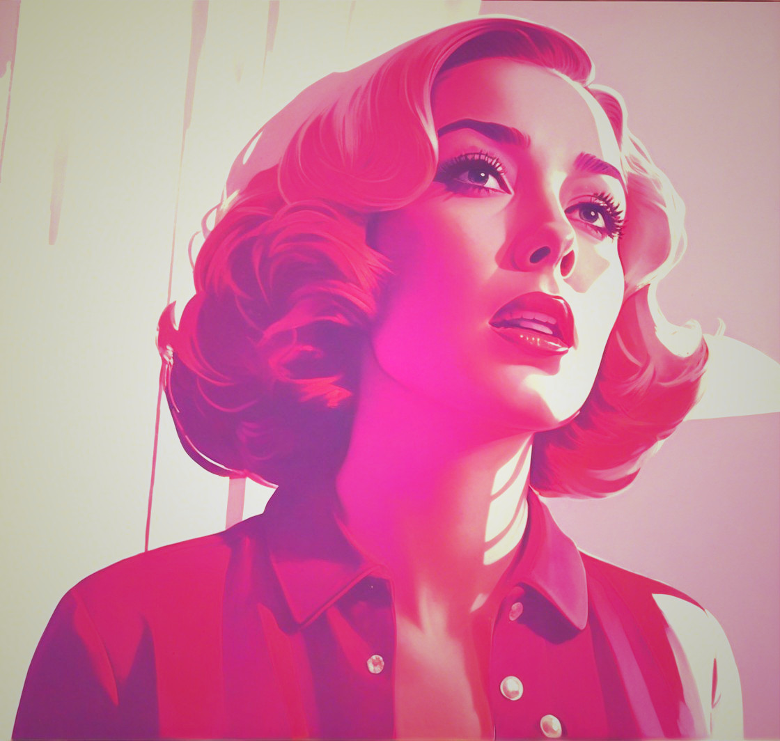 Digitally Painted Woman in Synthwave Style