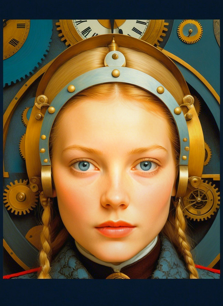 Close-up Portrait of a Girl with Steampunk Elements