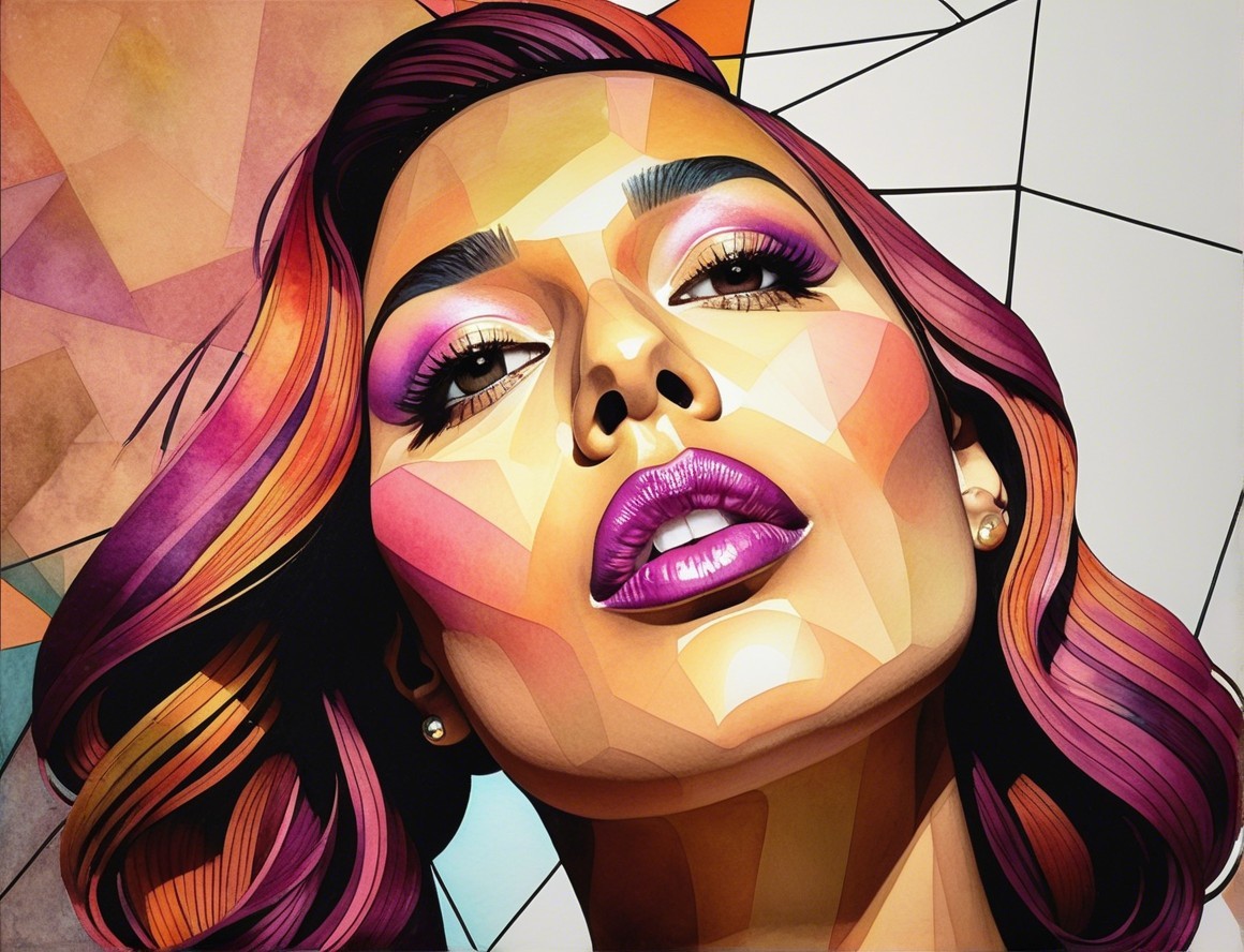 Portrait of a Woman with Geometric Shapes and Colors