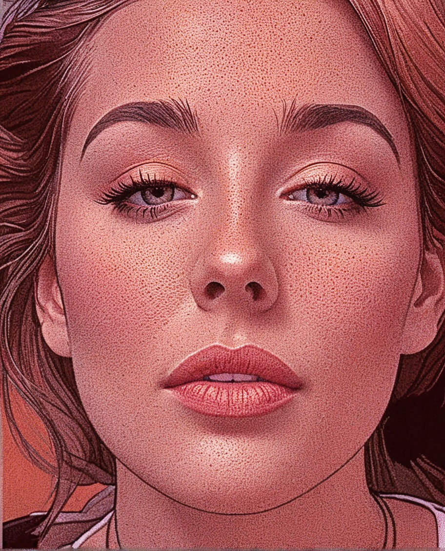 Portrait of a Young Woman with Expressive Features
