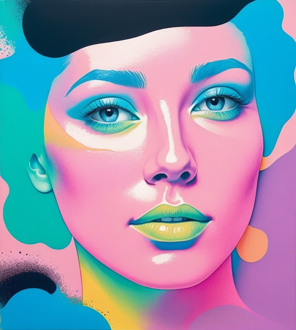 Vibrant Abstract Portrait of a Woman with Colorful Features
