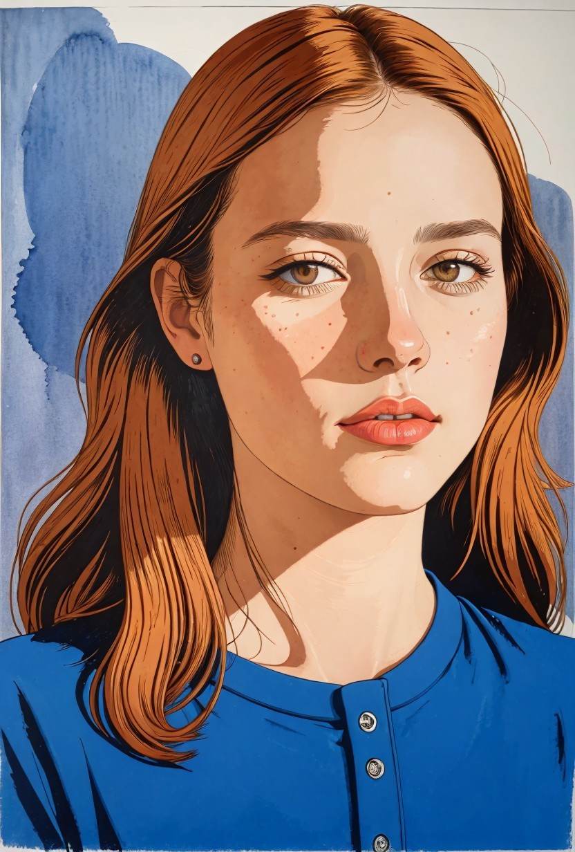 Portrait of a Young Woman with Reddish-Brown Hair