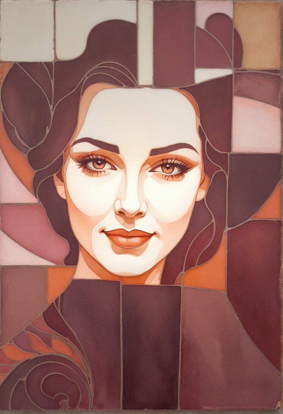 Stylized Portrait of a Woman in Warm Colors