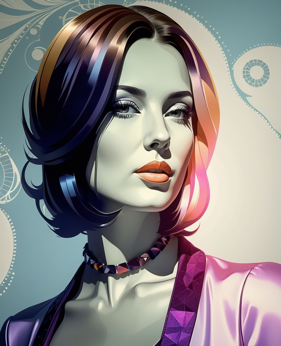 Stylized portrait of a woman with vibrant colors