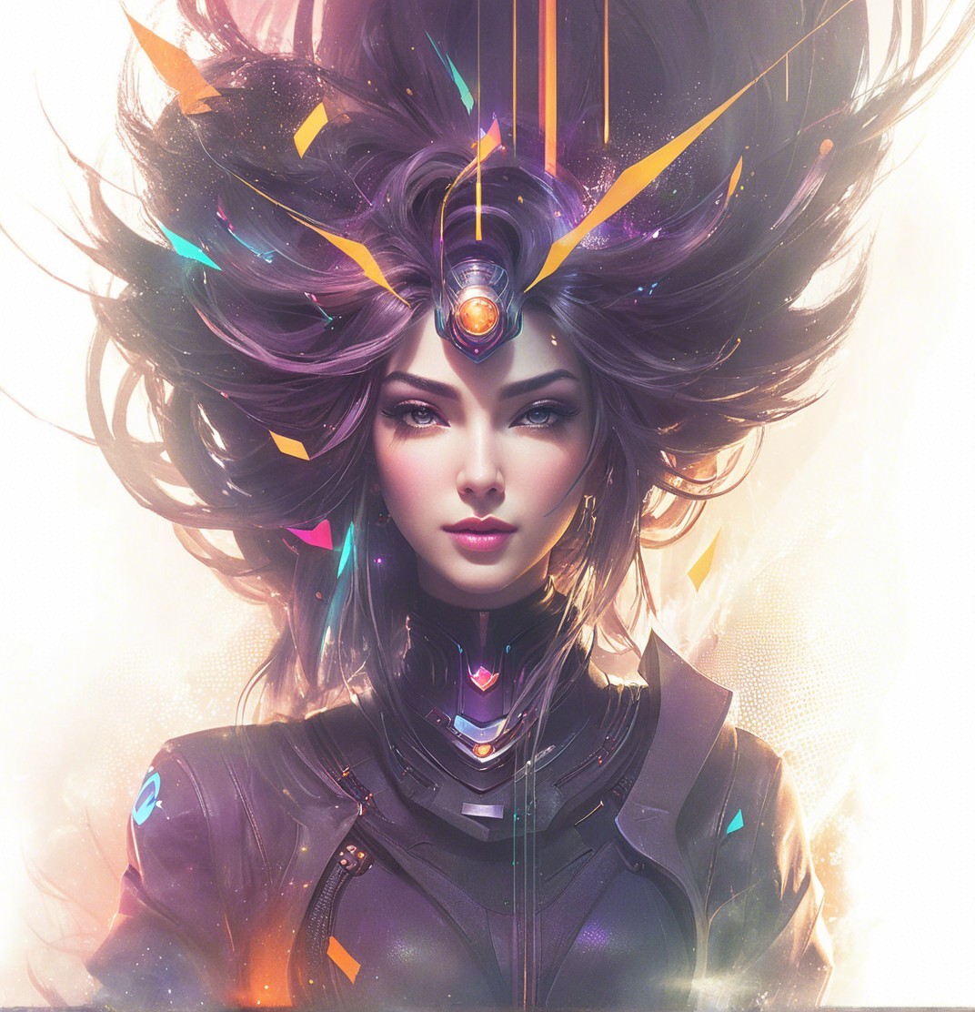 Close-Up of a Young Female Warrior in Dark Armor