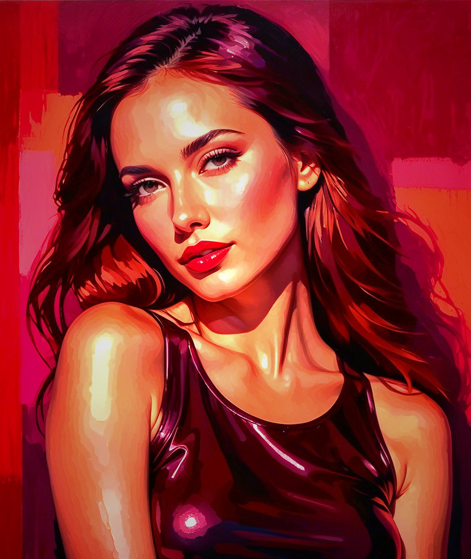 Vibrant Portrait of a Thoughtful Young Woman