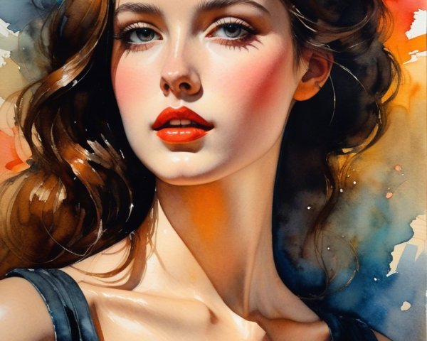 Portrait of a Young Woman with Vibrant Background