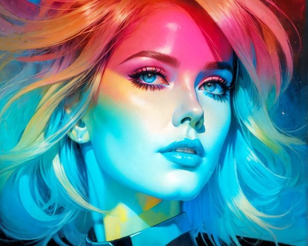 Vibrant Portrait of a Woman in Bold Colors