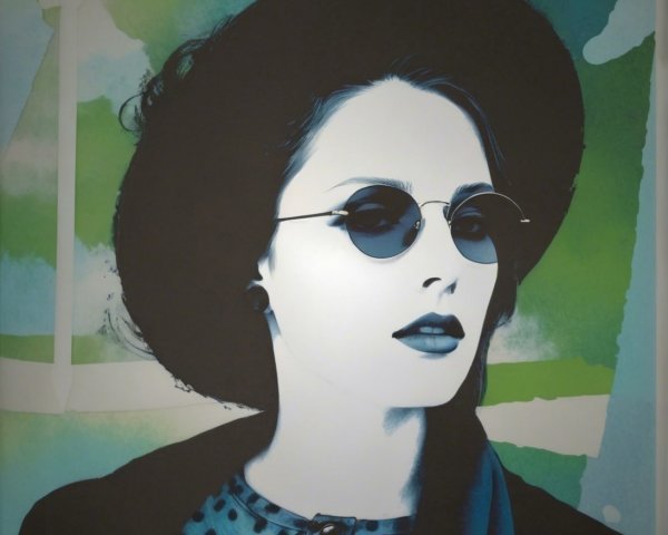 Stylized Portrait of a Woman with Retro Aesthetic