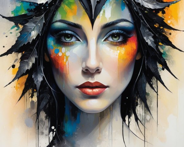 Detailed Symmetrical Portrait of a Woman's Face