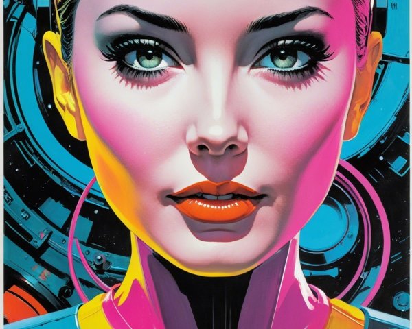 Futuristic Portrait of a Woman with Bold Colors