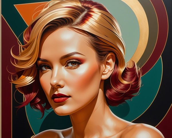 Portrait of a Woman with Vintage-Inspired Hair and Makeup