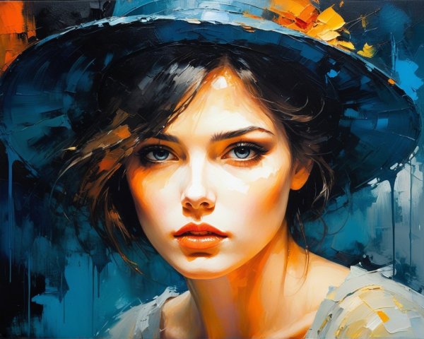 Portrait of a Young Woman with Expressive Features