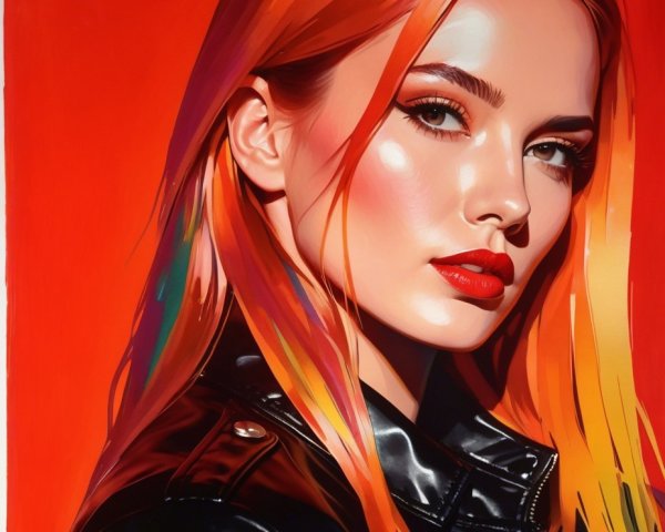 Portrait of a Young Woman with Orange Hair and Jacket