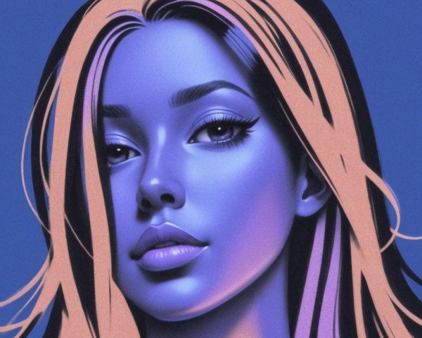 Stylized Portrait of a Woman with Ethereal Features