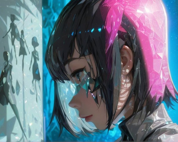 Anime Artwork of Young Woman with Unique Features