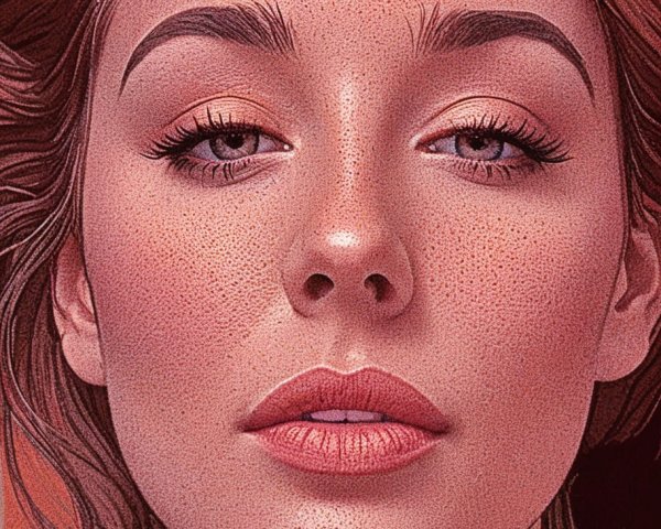 Portrait of a Young Woman with Expressive Features