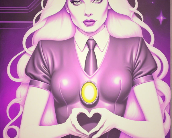 Full-body digital painting of a woman in a jumpsuit