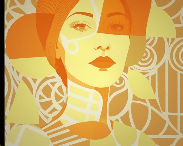 Stylized Portrait of a Woman in Warm Colors