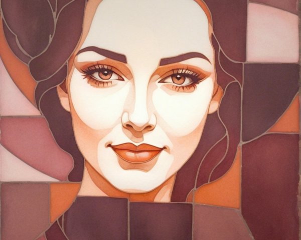 Stylized Portrait of a Woman in Warm Colors