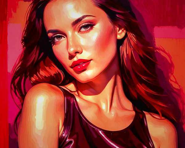 Vibrant Portrait of a Thoughtful Young Woman