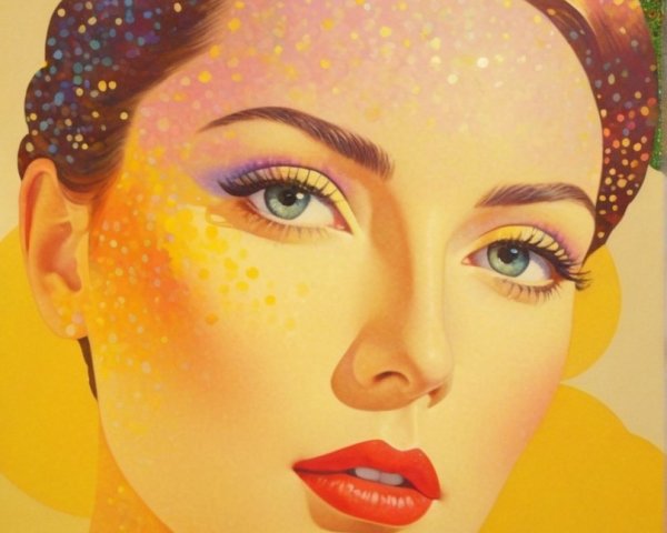 Vibrant Portrait of a Woman with Colorful Details
