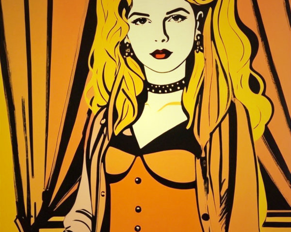 Stylized Illustration of Confident Young Woman