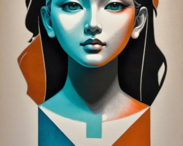 Pop Art Portrait of a Young Woman's Face