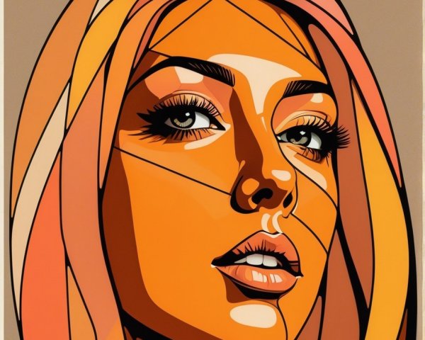 Stylized portrait of a woman with vibrant colors