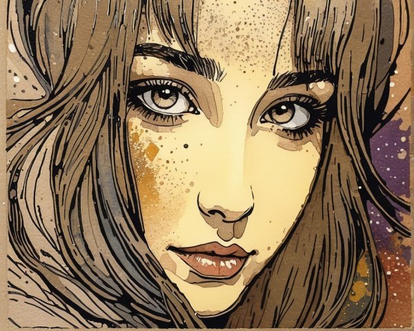 Portrait of a Young Woman with Expressive Features