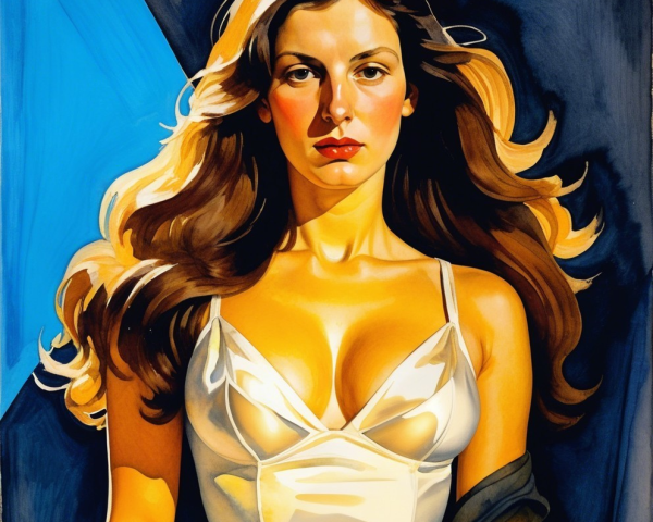 Confident Woman in White Dress with Dark Jacket