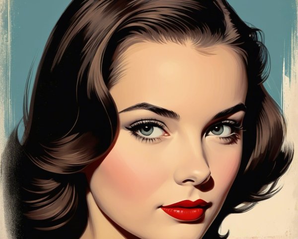 Glamorous Portrait of a Young Woman with Vintage Style