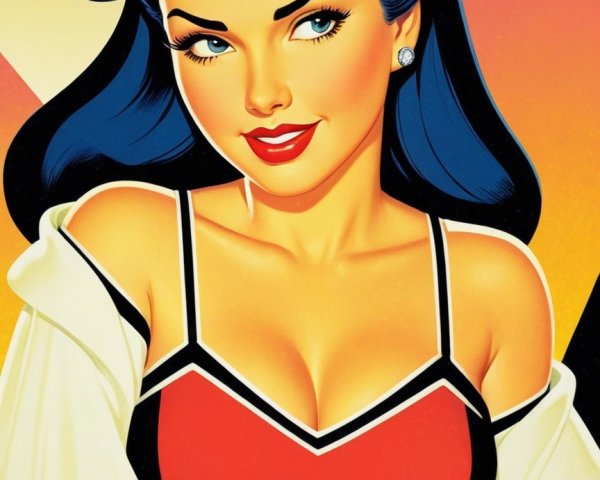 Glamorous Woman in Retro Style with Bold Colors