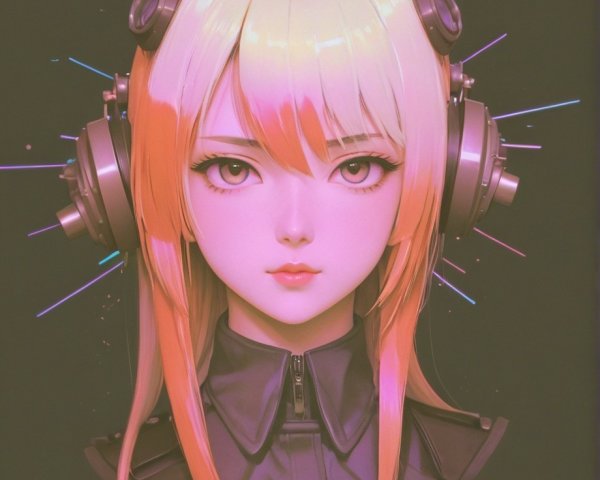 Futuristic Cyberpunk Headshot of a Young Woman