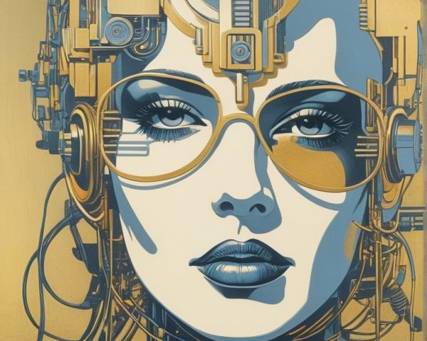 Futuristic Female Figure with Mechanical Design Elements