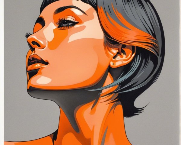 Stylized Portrait of a Confident Woman in Bold Colors