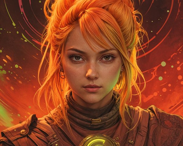 Portrait of a Young Woman with Greenish Light