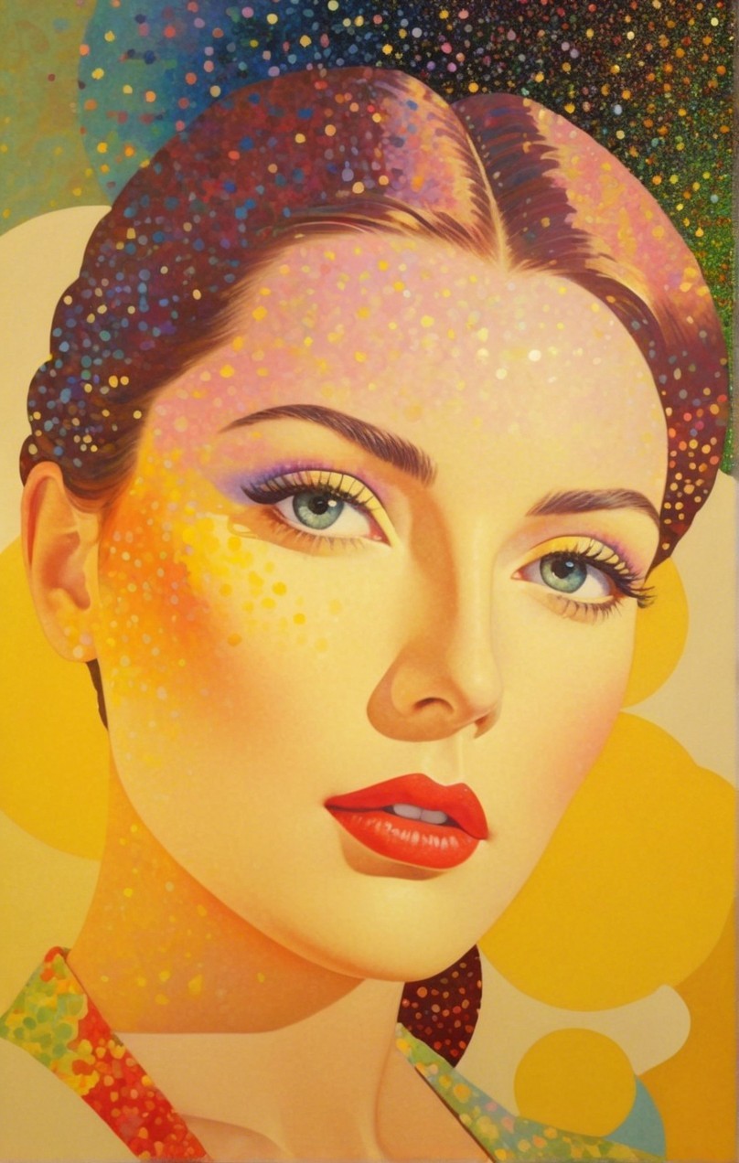 Vibrant Portrait of a Woman with Colorful Details