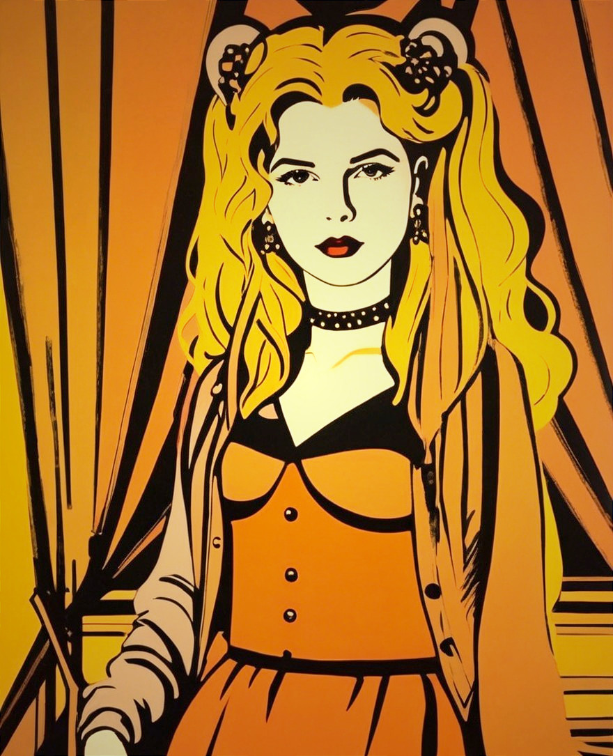 Stylized Illustration of Confident Young Woman