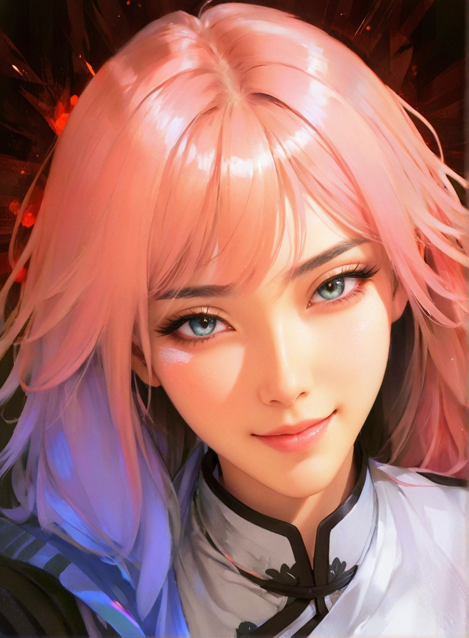 Digital painting of an anime girl in qipao attire