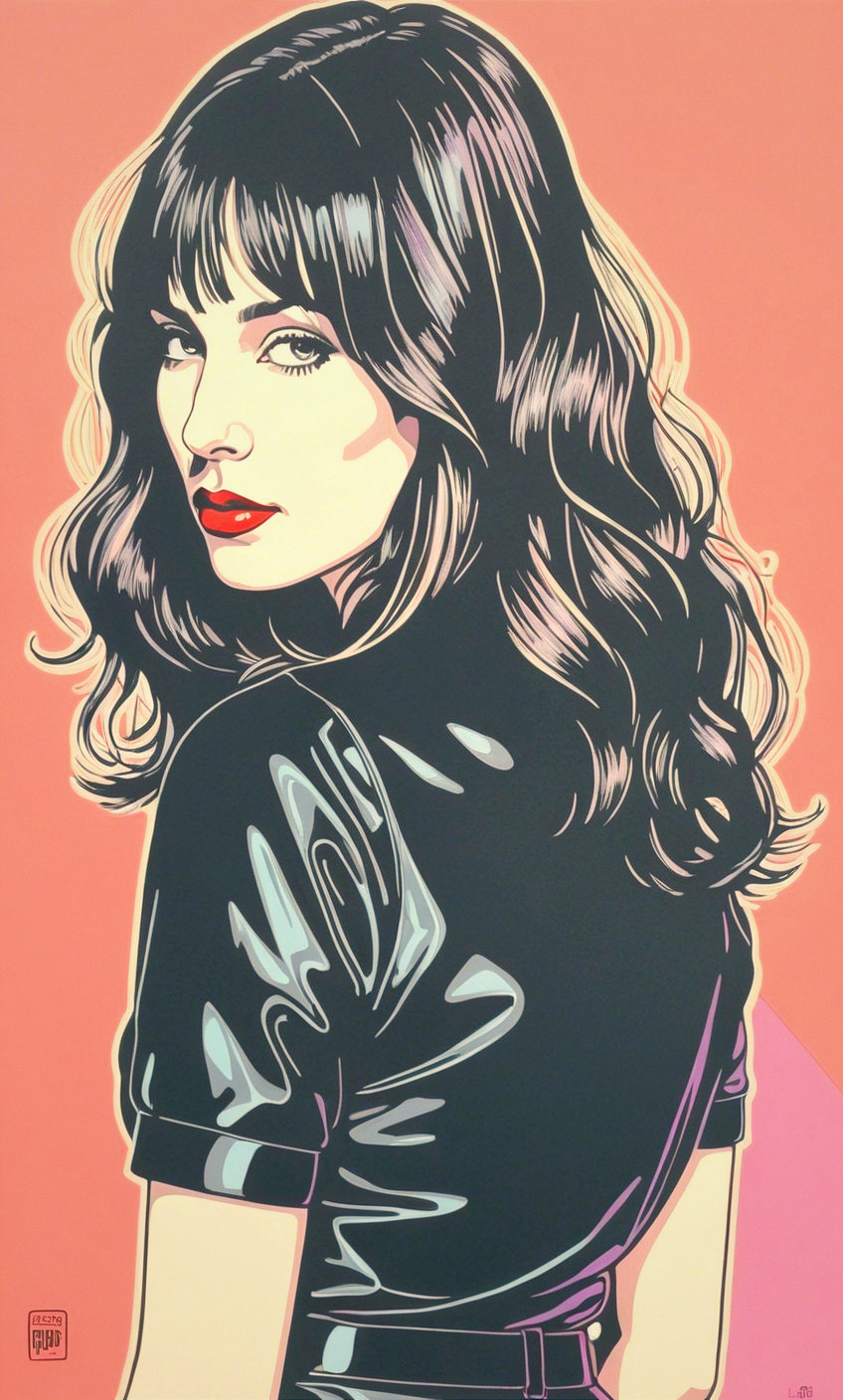 Stylized portrait of a woman with vibrant colors