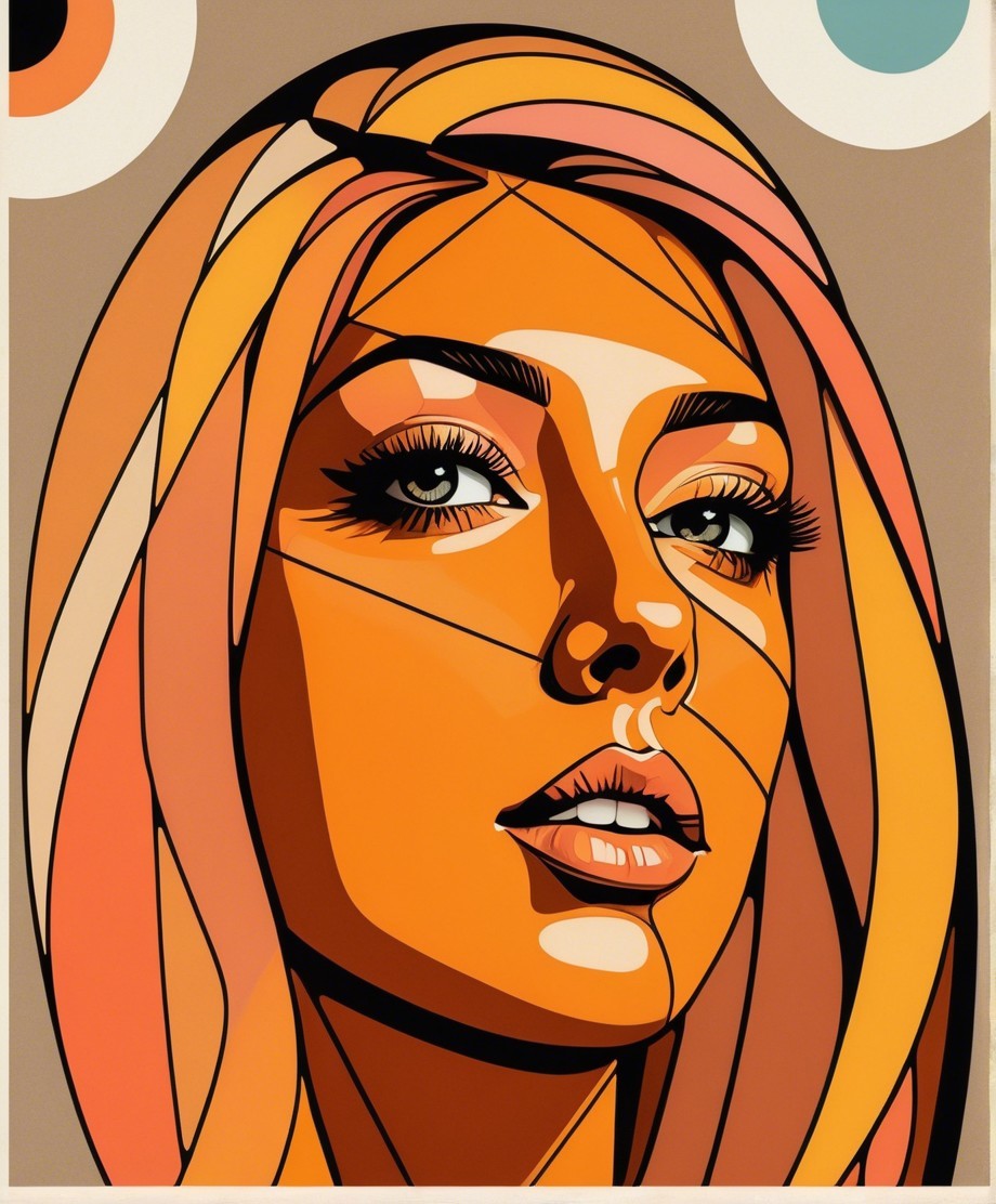 Stylized portrait of a woman with vibrant colors