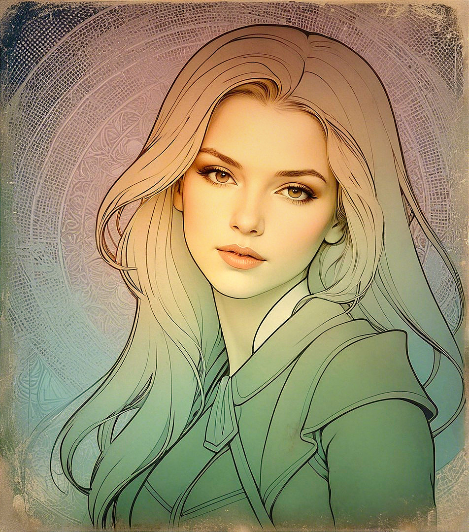 Portrait of a Young Woman with Elegant Expression