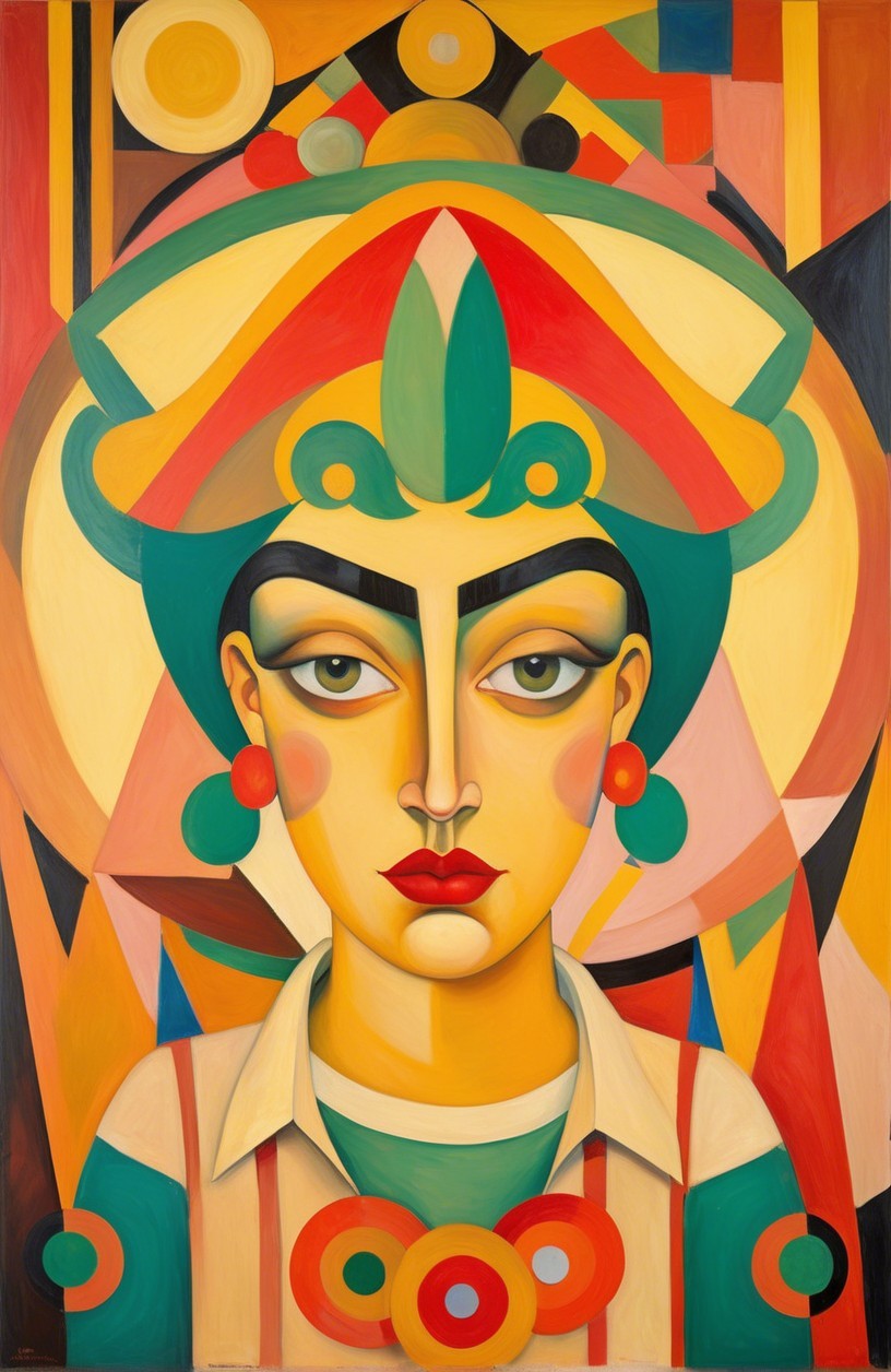 Vibrant Abstract Portrait of a Woman with Bold Colors