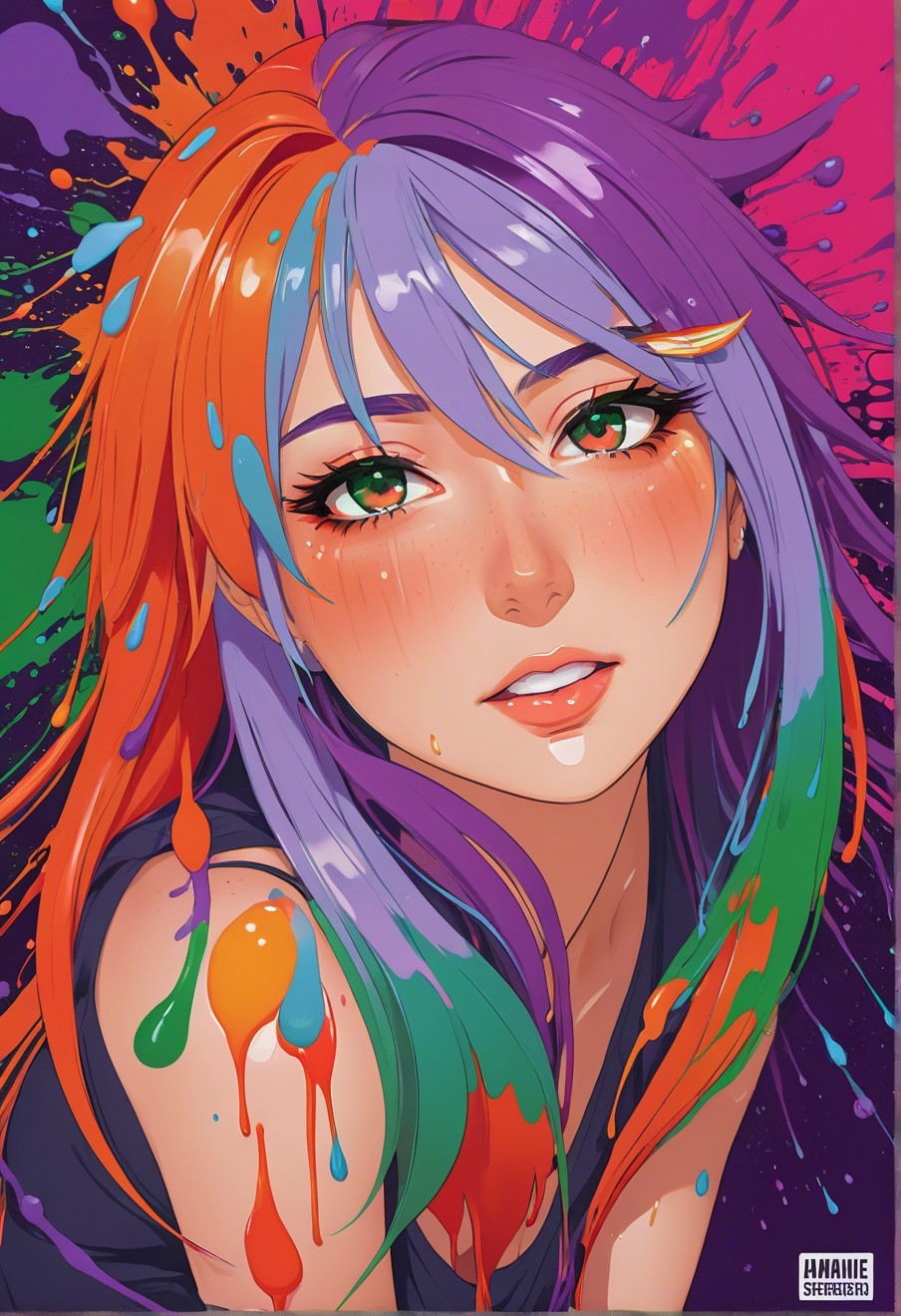 Frontal portrait of a young woman with anime aesthetic