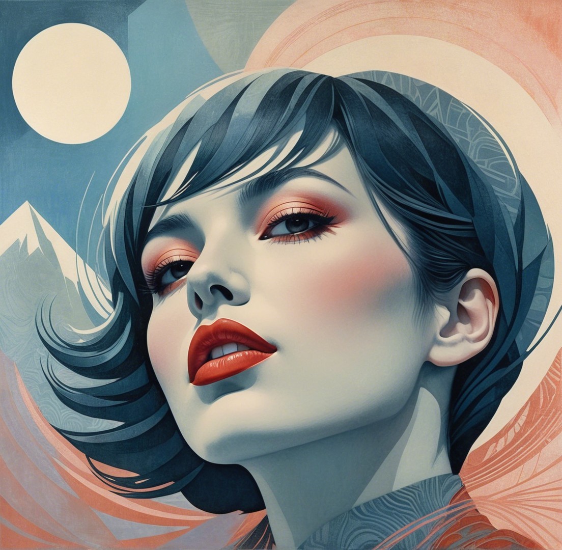 Close-up Pop Art Digital Painting of a Woman