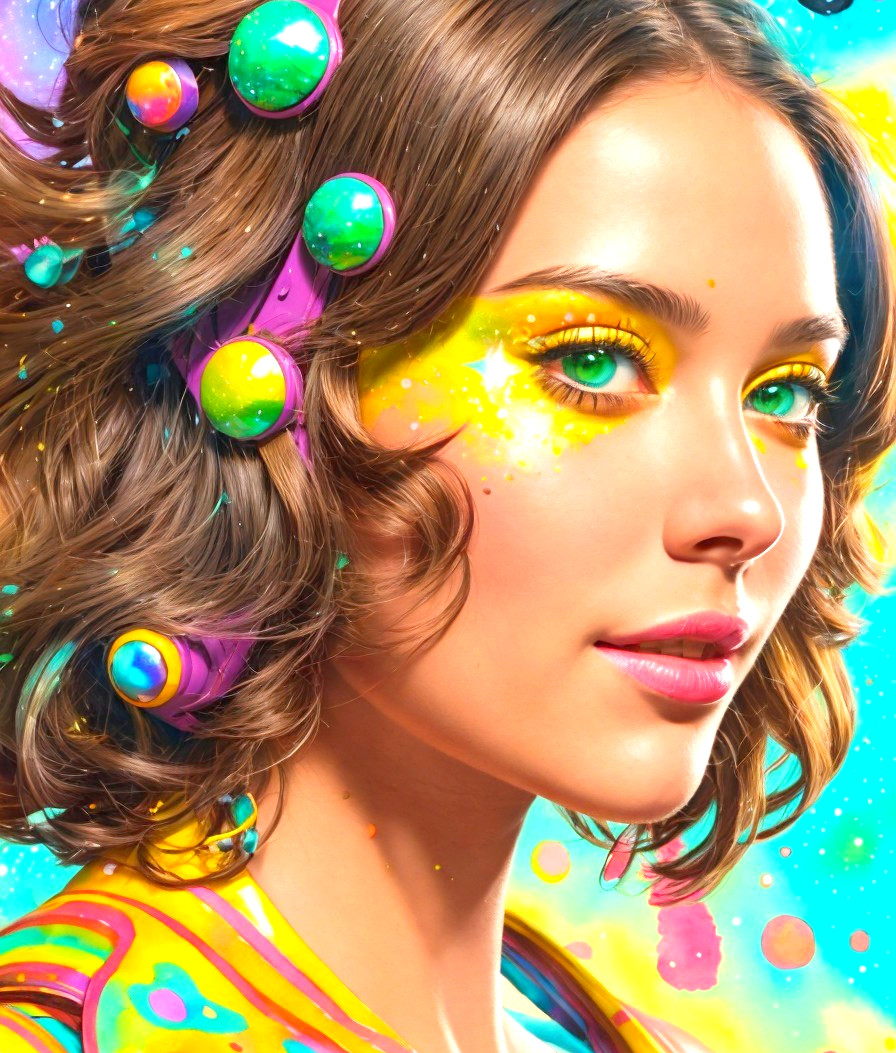 Colorful Makeup and Playful Background Design
